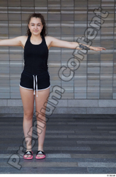 Whole Body Woman T poses Casual Slim Standing Street photo references